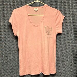 Universal Studios Pink T-Shirt V-neck Women’s Size M